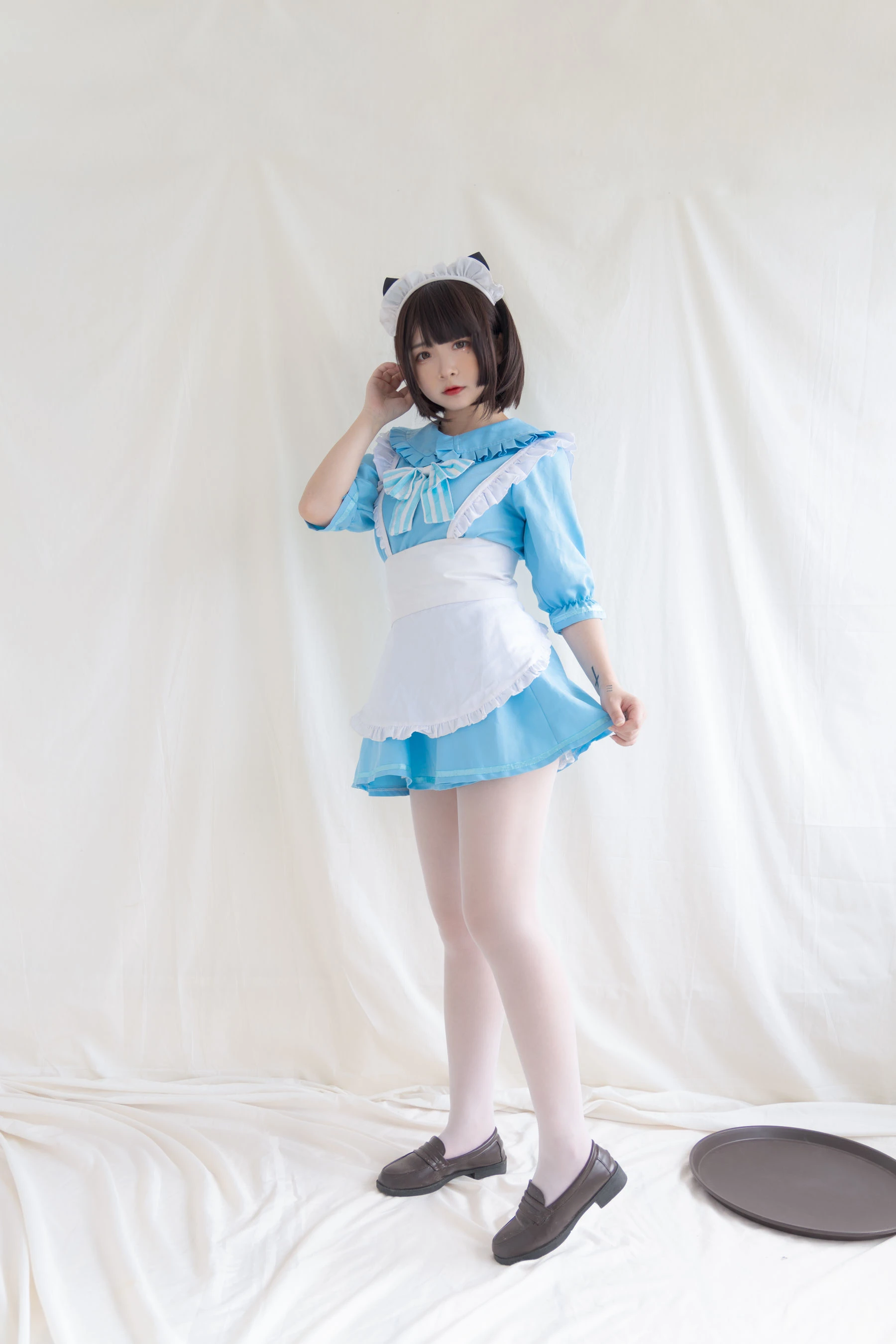 二次元美女古川kagura – 蓝色小猫女仆插图8