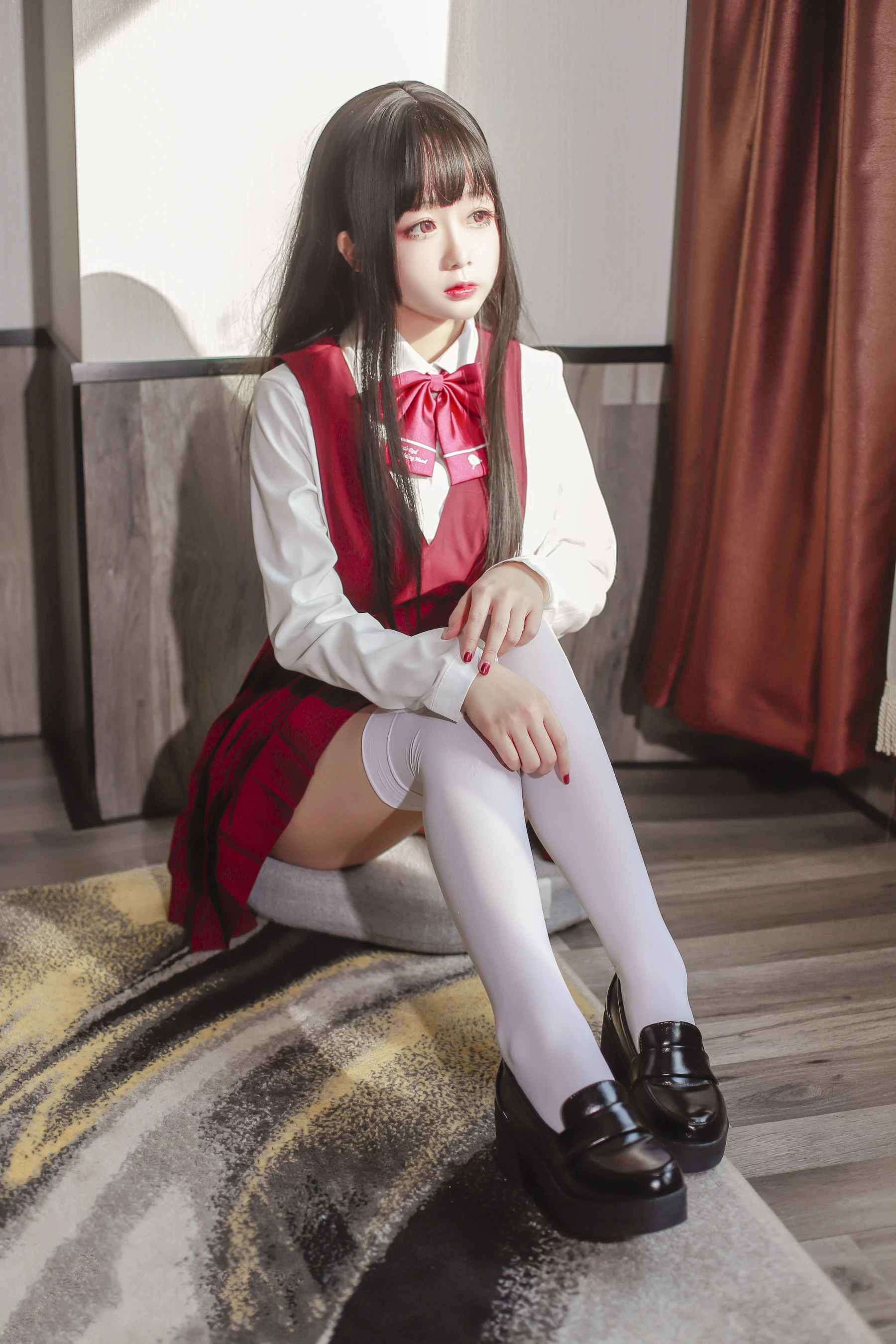 Cosplay日奈娇 – JK少女红裙 [28P]插图6