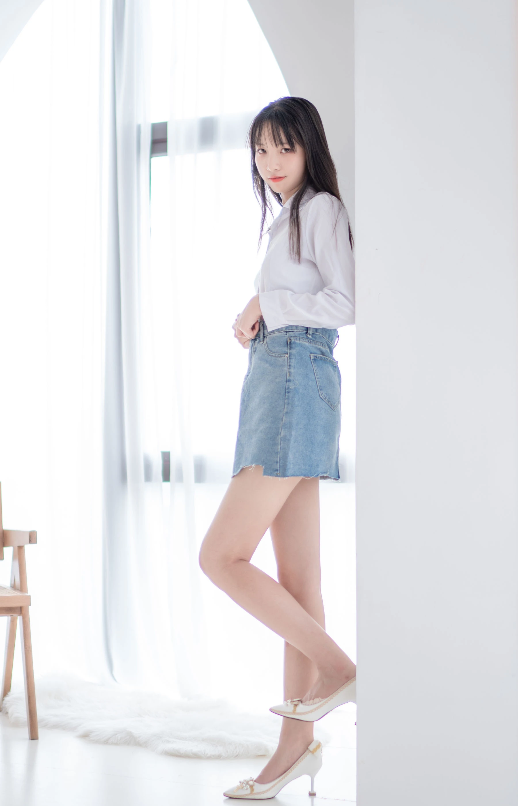 清纯妹子西瓜 – 衬衫牛仔裙插图2