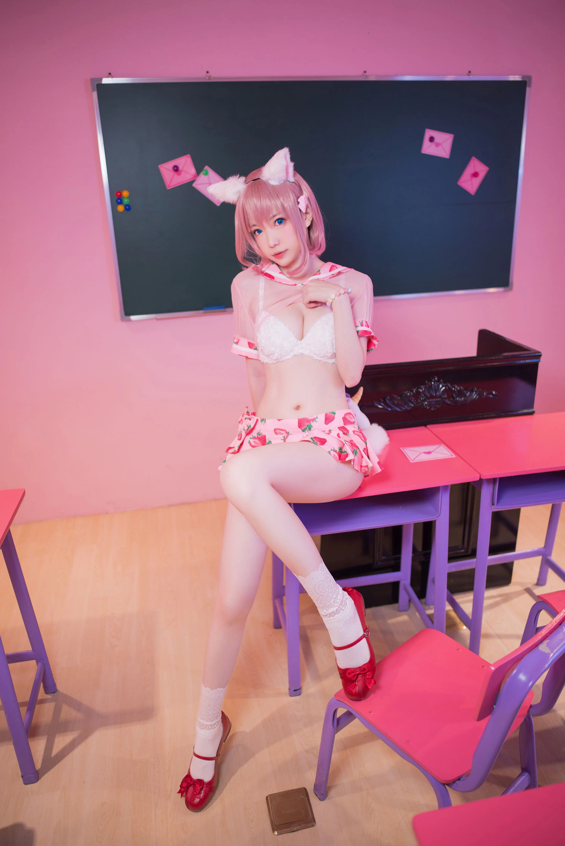 大胸萌妹妖少you1 – 草莓蛋糕猫 [11P]插图2