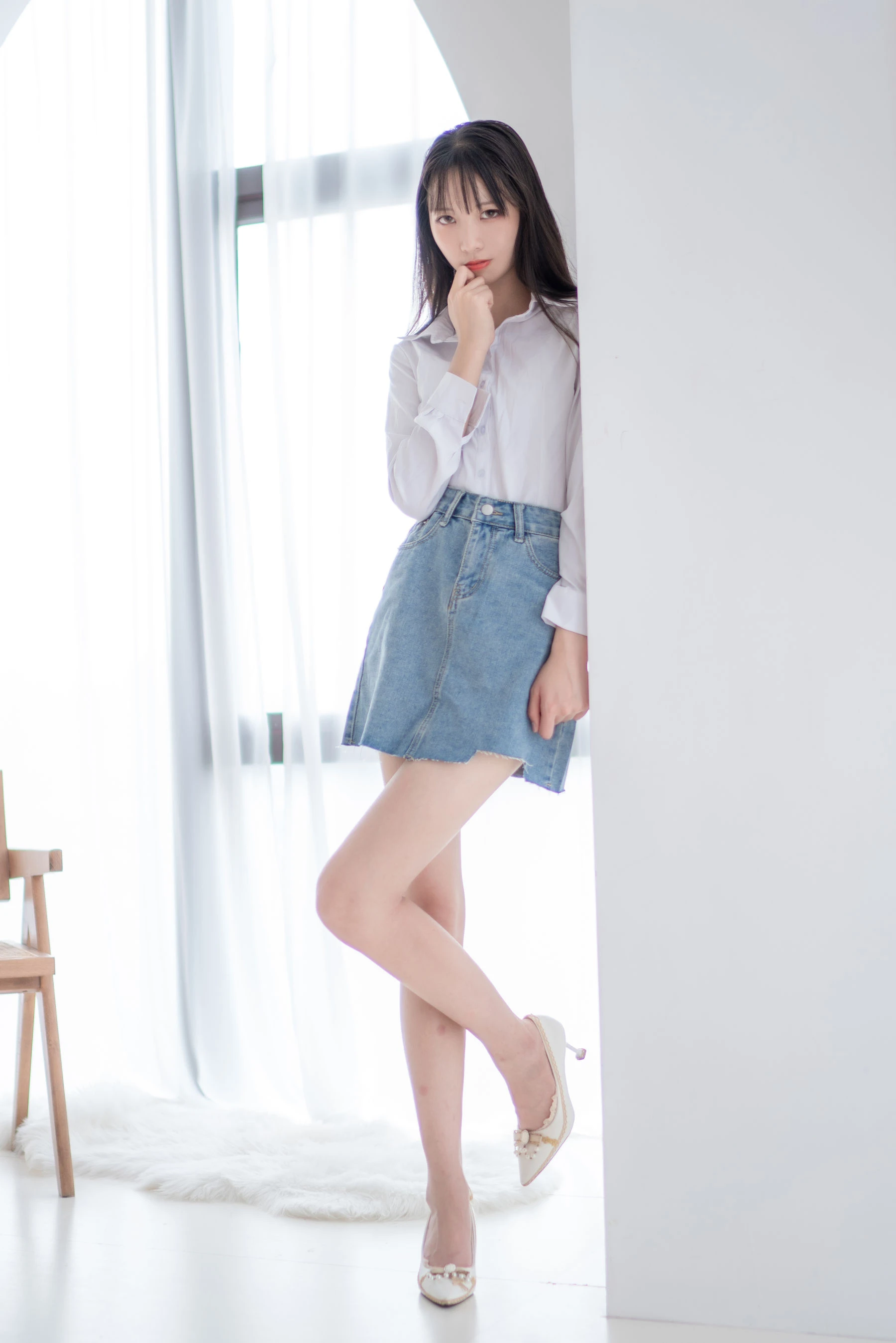 清纯妹子西瓜 – 衬衫牛仔裙插图6