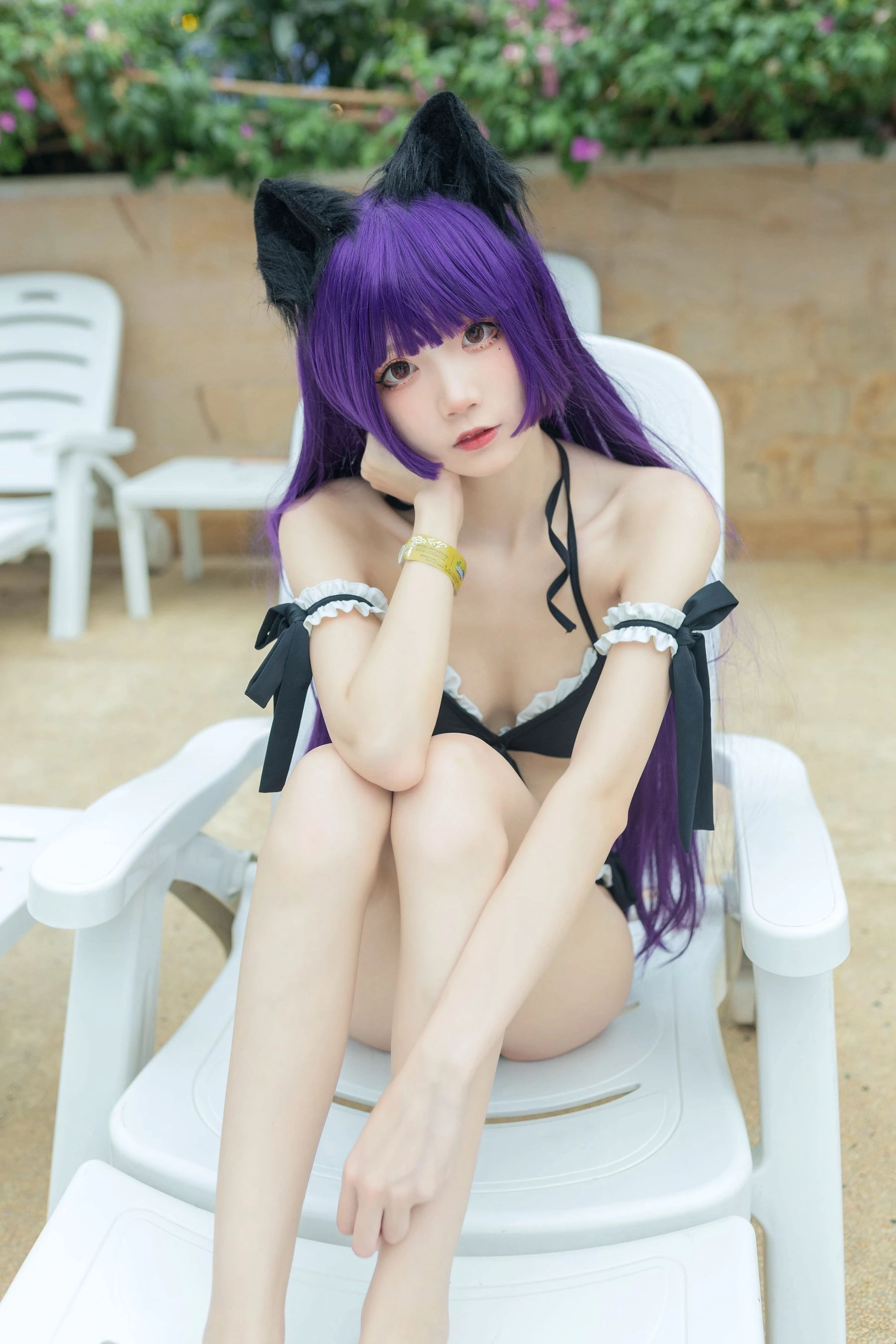 清纯少女五更百鬼 – 黑猫泳装插图6