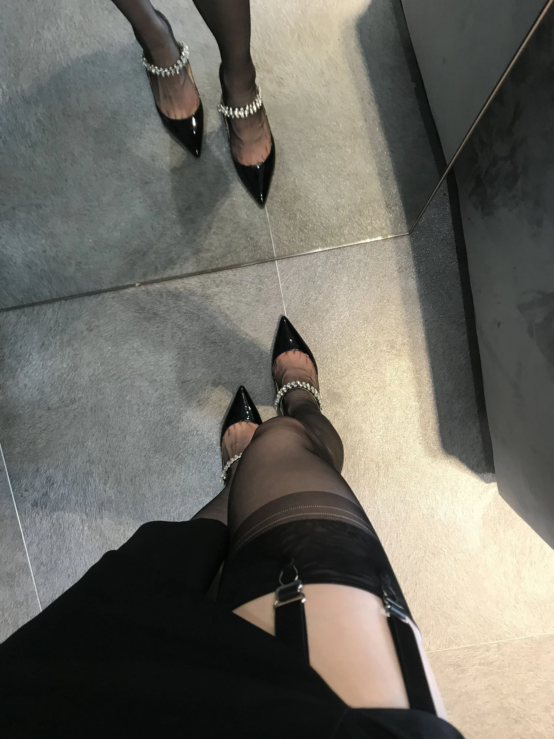 丝足博主麋鹿_Monroe 2020.07.12 黑色吊袜插图4