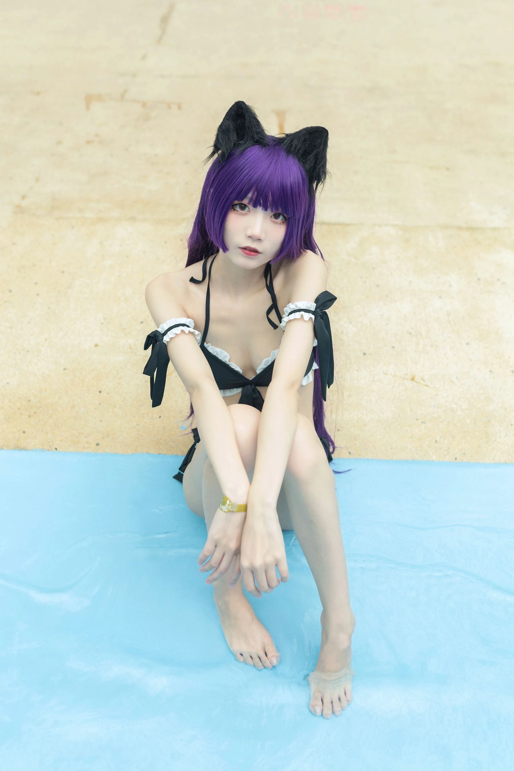 清纯少女五更百鬼 – 黑猫泳装插图2