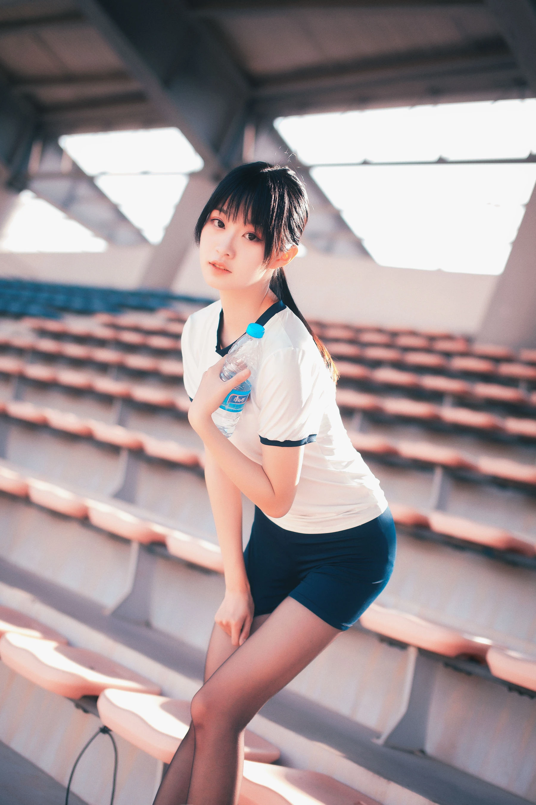 COS萌妹沧霁桔梗 – 黑丝体操服插图4