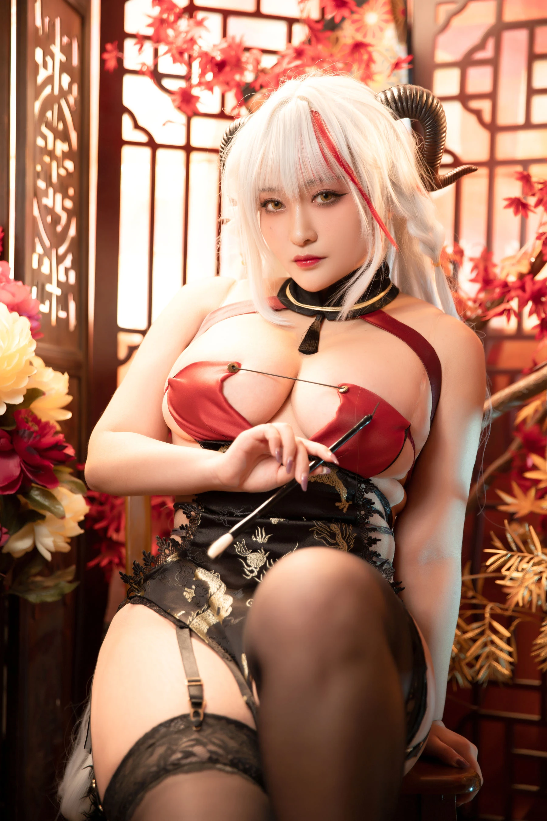 动漫博主洛璃LoLiSAMA – 埃吉尔旗袍 金龙腾祥云 [65P]插图4