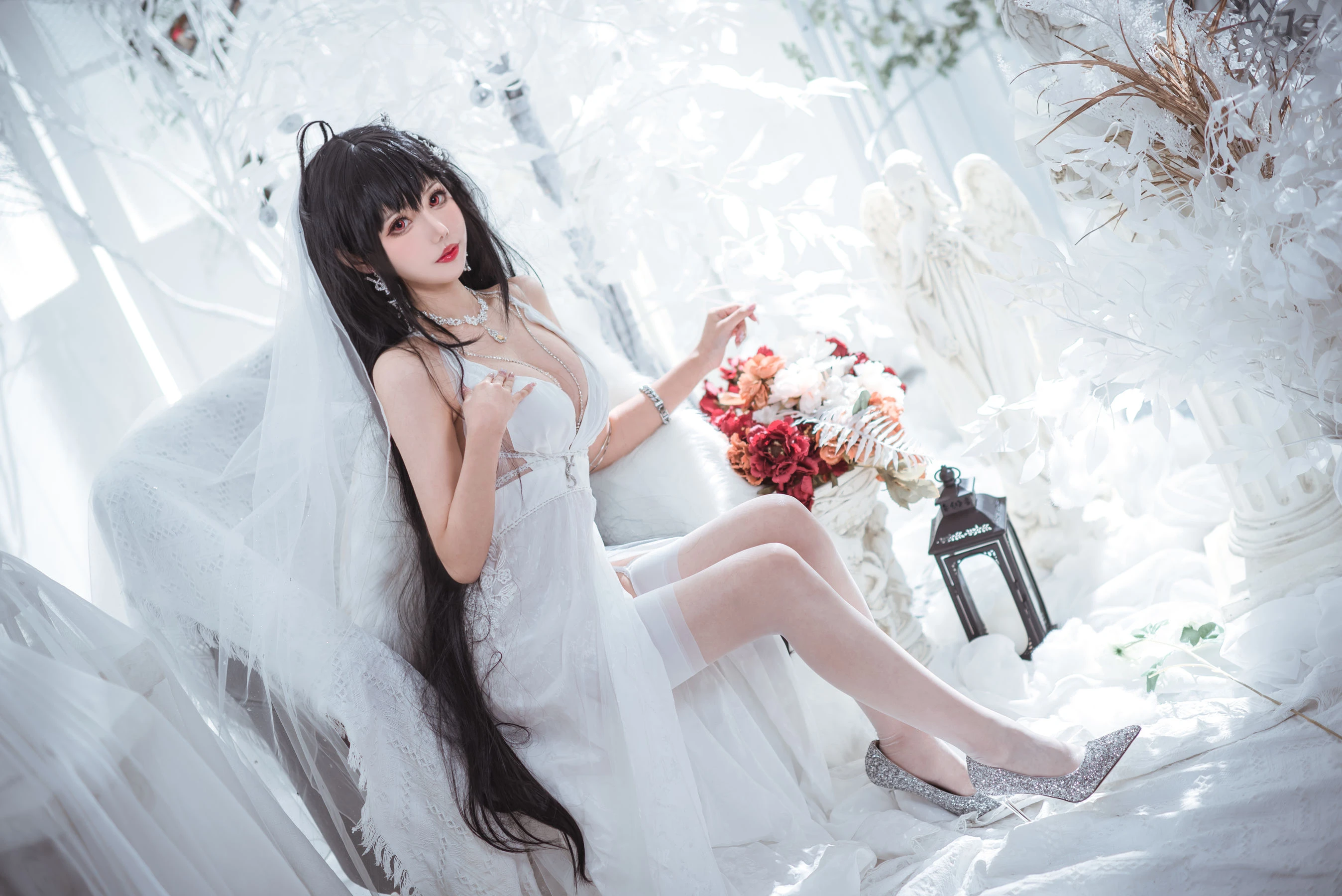仙女月 – 大凤纯白婚纱插图4