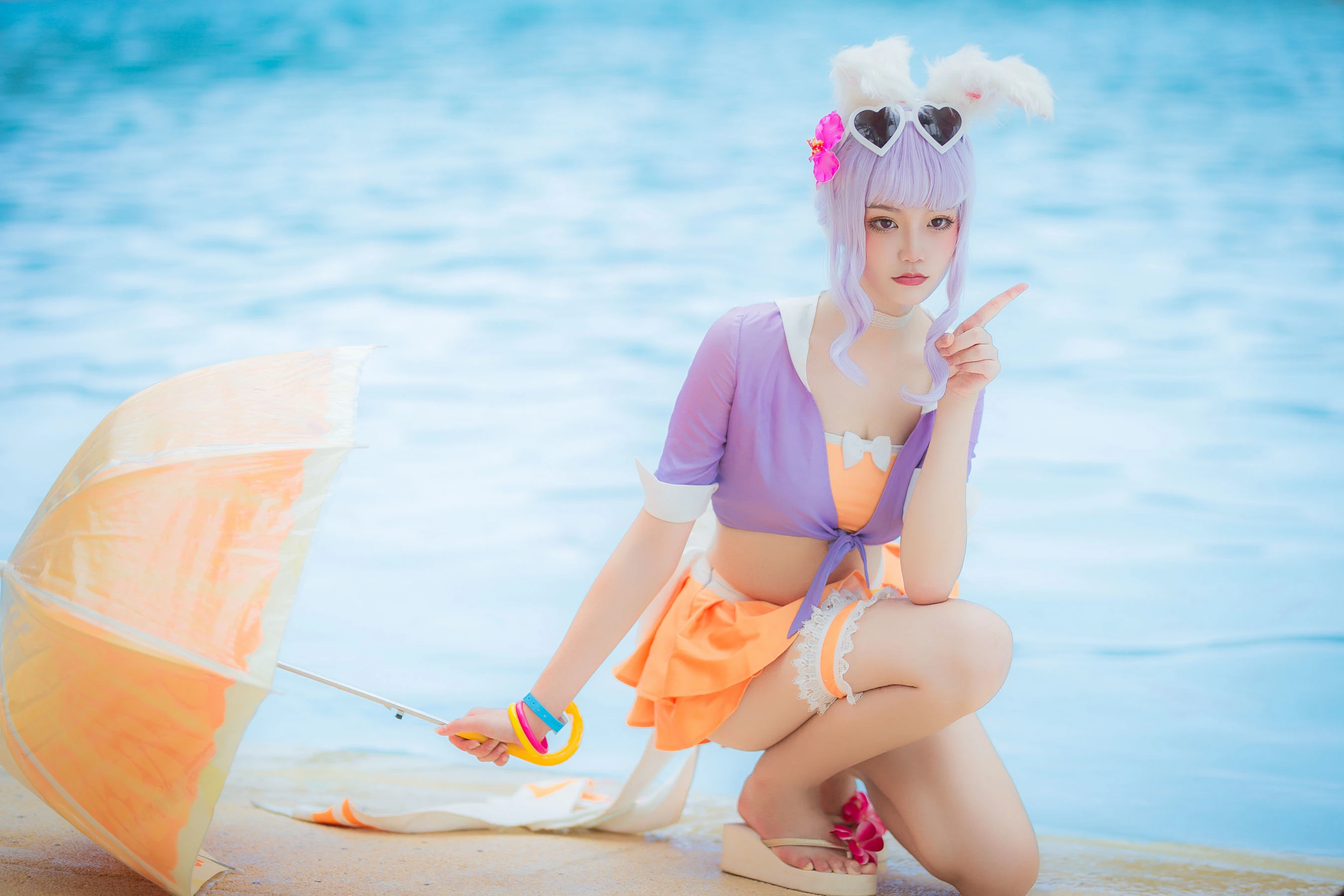 人气coser戚顾儿MIKI 王者荣耀 公孙离蜜桔之夏插图3