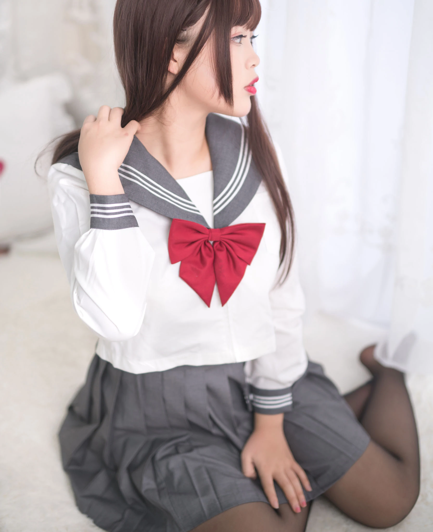 萌系小姐姐-白烨- – 黑丝制服少女插图7