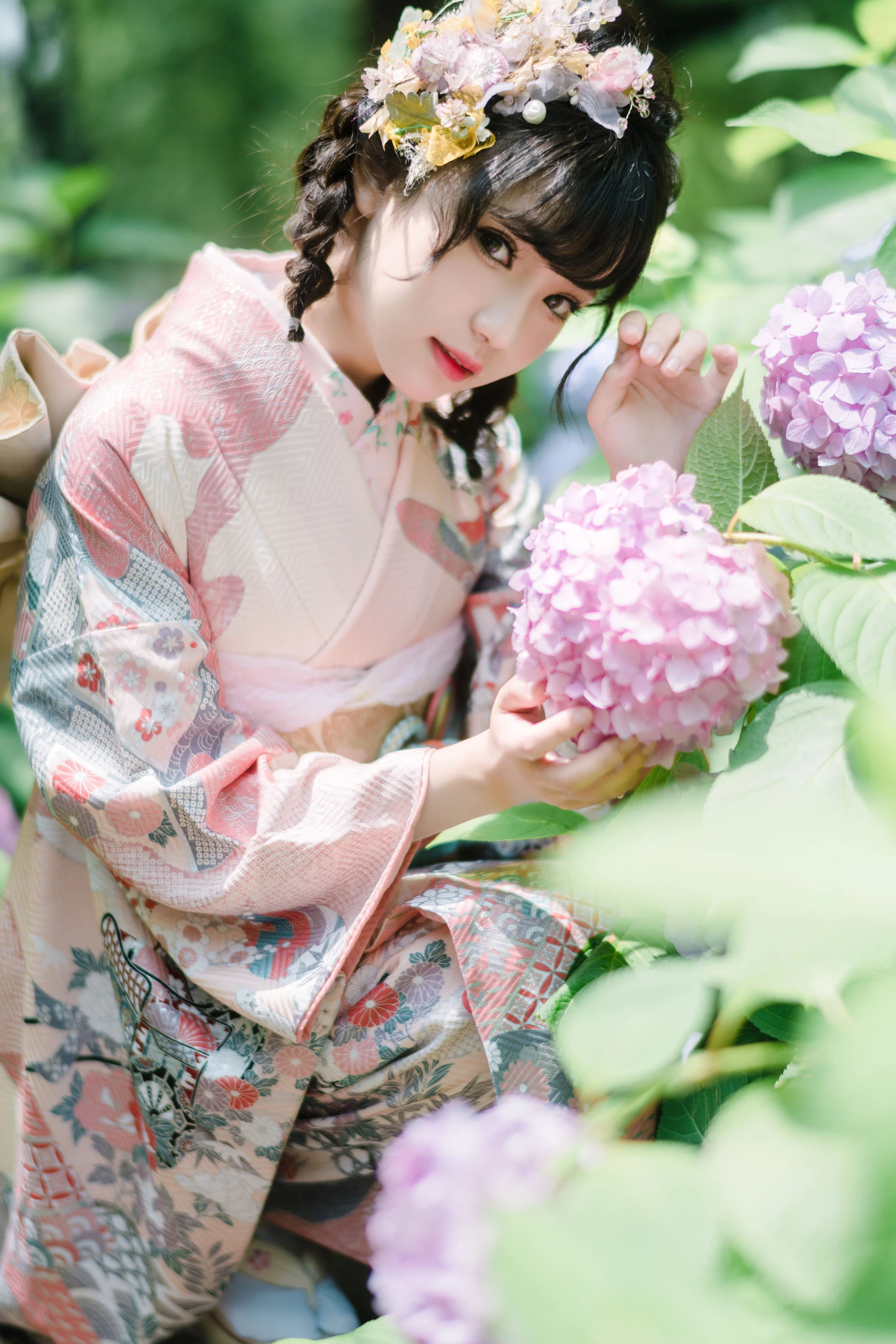 花柒Hana – 绣球花和服插图1